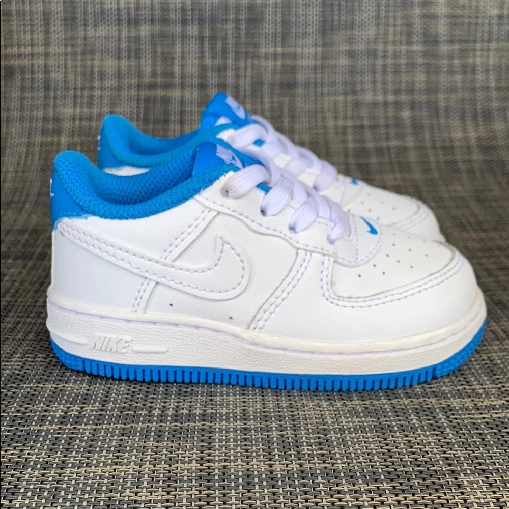 Nike Force 1 TD 'White Light Photo Blue' Sneakers Shoes unisex infant size 6